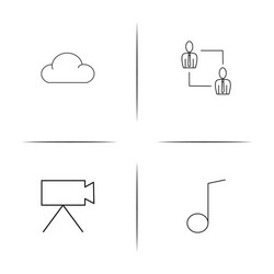 internet of things simple linear icons set vector image
