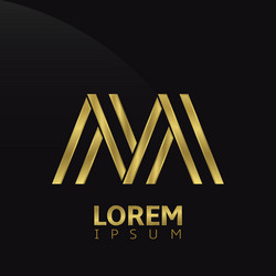 Vm v m letter modern logo design with yellow Vector Image