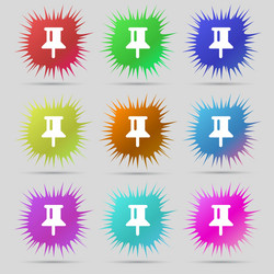 map pointer gps location icon sign a set of nine vector image