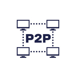 p2p network icon peer to connection vector image