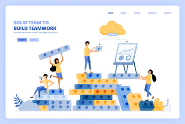 solid teamwork in building relationships vector image