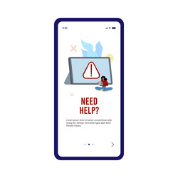 Users support help page for mobile app system vector