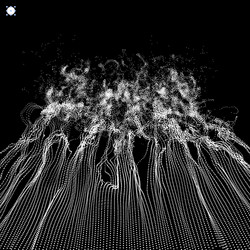 array with dynamic emitted particles water splash vector