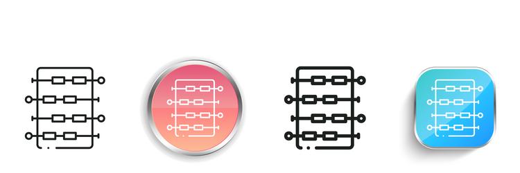foosball icon thin linear regular and button vector image