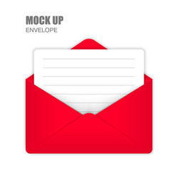 red open envelope with empty card vector