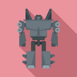 robot transformer icon flat style vector