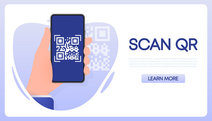 scan code smartphone on white background isolated vector image