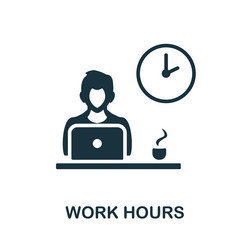 work hours icon monochrome sign from project vector image