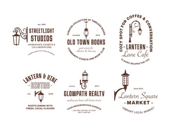 a collection of lantern logos representing local Vector Image