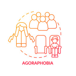 Agoraphobia terracotta concept icon Royalty Free Vector