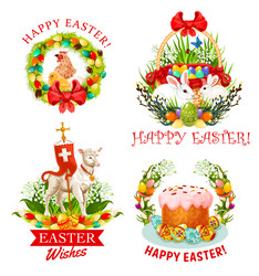 Easter Celebration Icons Vector Image