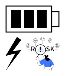 exploring risk management with a battery icon vector image
