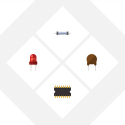 flat icon appliance set of microprocessor vector image