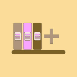 flat icon thin lines shelf folder vector image