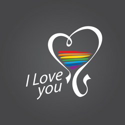 logo heart and rainbow vector