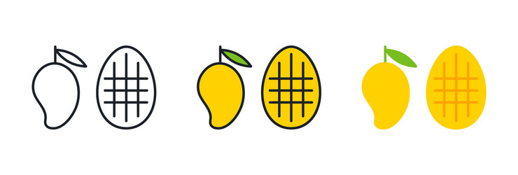 mango icons linear color icon contour shape vector image
