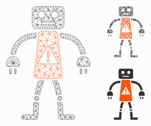 robot danger mesh 2d model and triangle vector image