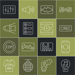 set line play in square beer can record button vector image