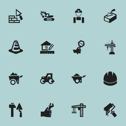 set of 16 editable structure icons includes vector image