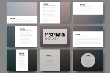 set of 9 templates for presentation slides vector image