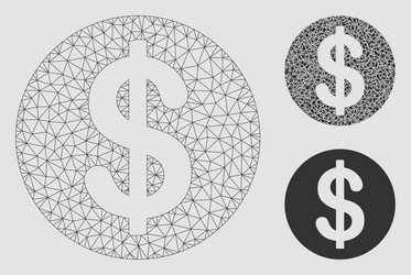 dollar coin mesh network model and triangle vector image