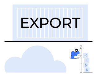 export concept with large container cloud vector image