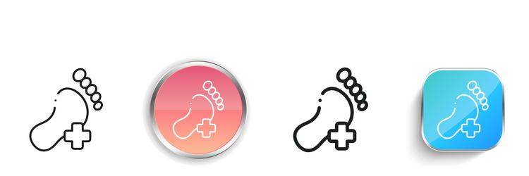 foot icon thin linear regular and button style vector image