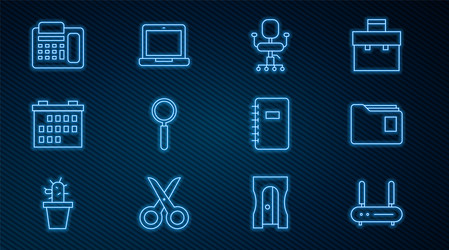 set line router and wi-fi signal document folder vector image