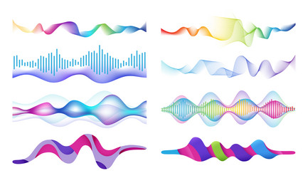 Sound waves and noise equalizer visualization vector