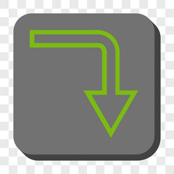 turn down rounded square button vector image