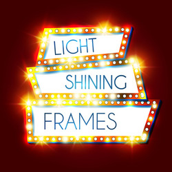 abstract shining frame retro light banner vector image