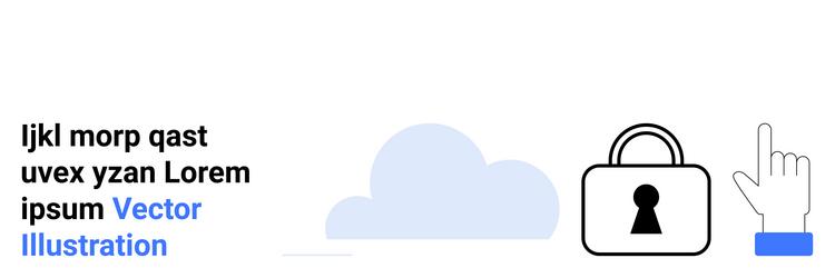 data security concept with cloud icon and lock vector image