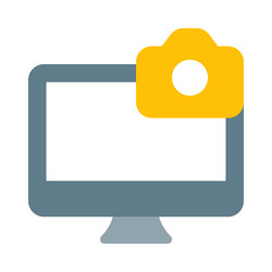 desktop equipped with a built-in camera vector image