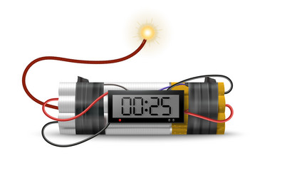 dynamite timer bomb composition vector image