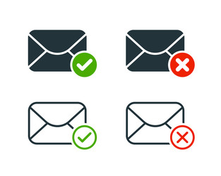 email icon set delete or send vector image