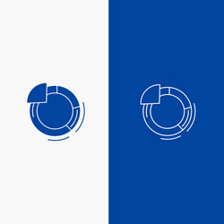 graph circle pie chart line and glyph solid icon vector image
