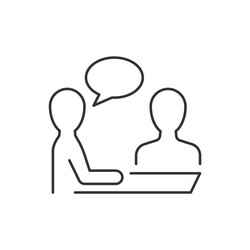 interview line icon on white background vector image