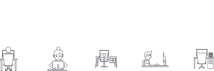 pictograph girl using computer working vector image