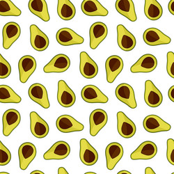 seamless pattern with avocado on white vector