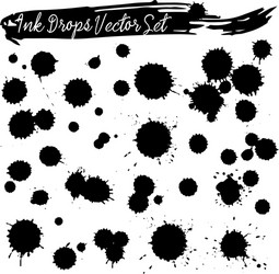 set of ink splashes vector image