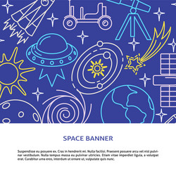 Space elements concept background in line style vector