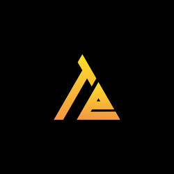 t e monogram initial logo with a yellow triangle vector image