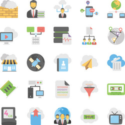 cloud computing icons set 7 vector image