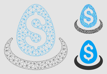 dollar deposit egg mesh 2d model vector image