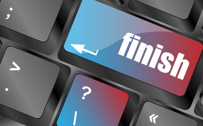 finish button on black internet computer keyboard vector