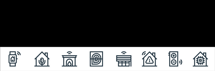 flat smarthome line icons linear set quality vector image