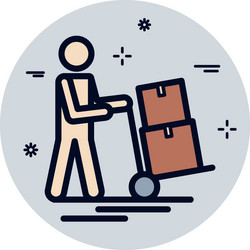 isolated avatar with delivery boxes over cart fill vector image