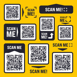 scan me qr code sticker with text online payment vector image