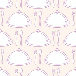 Seamless pattern with hand drawn serve dish vector