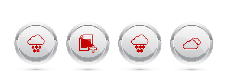 set line cloud with snow and rain add new file vector image